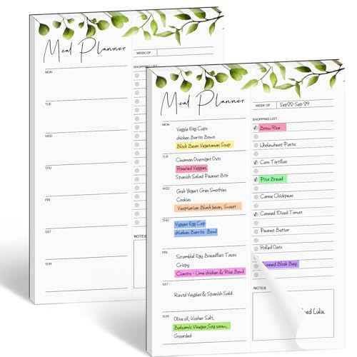 Joyberg 2 PCS Weekly Meal Planner Magnetic for Fridge 8.3x5.5¡±, Undated Weekly Meal Planner and Grocery List Tearable Shopping List, Magnetic Menu Planner for Fridge for Weekly Plan - 50 Pages/Book