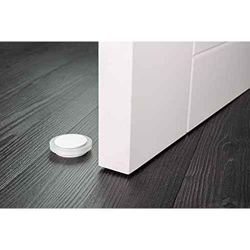 EVI Herrajes | Adhesive Door Stop | ¨ª1.75" X 0.55" | Stainless Steel Body | White Finish | White Natural Silicone Rubber | Mod. I-203X12BL