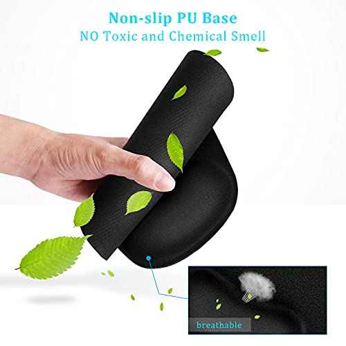 Soqool Mouse Pad, 6 Pack Ergonomic Mouse Pads with Comfortable and Cooling Gel Wrist Rest Support and Lycra Cloth, Non-Slip PU Base for Easy Typing Pain Relief, Durable and Washable for Easy Cleaning