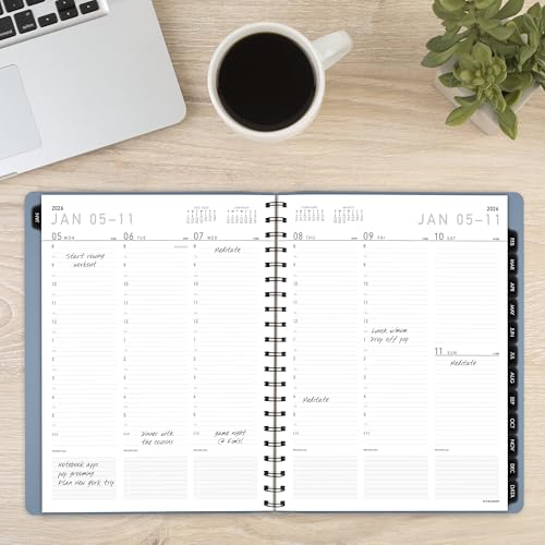 AT-A-GLANCE 2026 Planner, Weekly & Monthly, 8.25" x 11", Large, Contemporary Lite, Slate Blue (70940X2026)