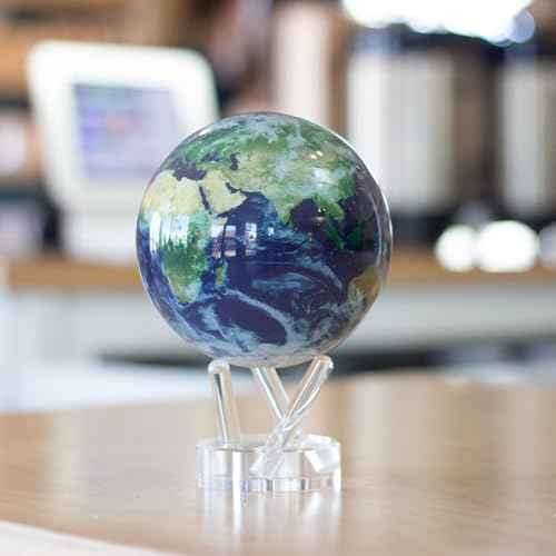 MOVA Globe Earth with Clouds ? 4.5¡± Self-Rotating Globe Powered by Light | Silent Motion, No Batteries or Wires | Unique Desk Decor or Gift for Space Lovers