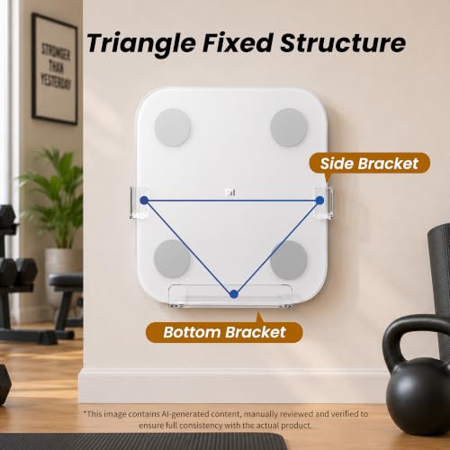 ELETIUO Clear Wall-Mounted Digital & Body Fat Scale Holder, Space-Saving Bathroom & Gym Organizer