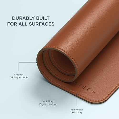 Satechi Vegan Leather Desk Mat, Large Mouse Pad Scratch and Water Resistant, Easy to Clean, Desk Pad for Office and Home, 26.8¡± x 12.4¡± x 0.1¡± - Brown