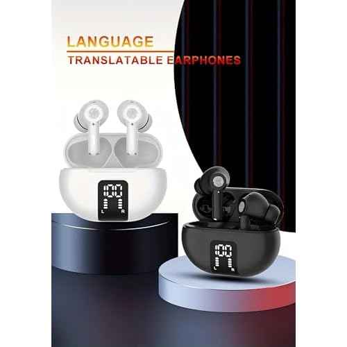 Translation Earbuds Real Time Voice Translator Earbuds Supports 144 Languages Two-Way Online Translator in Ear Earbuds with APP Fit iOS and Android Ideal