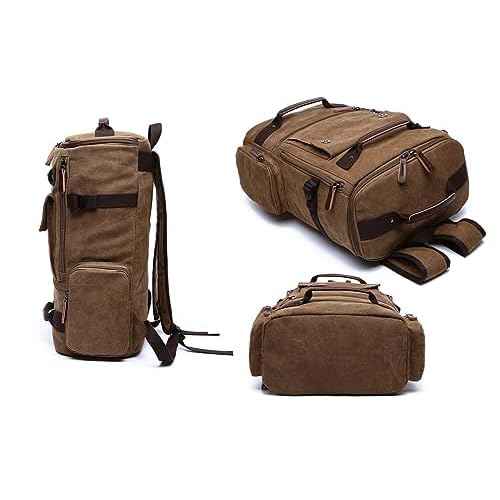 Vintage Canvas Backpack Casual Travel Rucksack 15.6inch Laptop Daypacks Hiking Camping Backpack