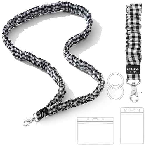 Scrunchies Lanyards for Id Badges and Keys, Stretchy Teacher Lanyard for Women Nurse Cruise Ship