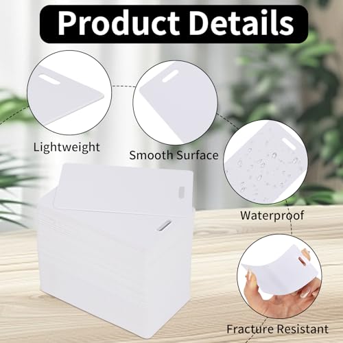 WAYASDCU 200PCS Blank Badge Cards with Slot Punch CR80 30Mil, PVC ID Cards for Business Office