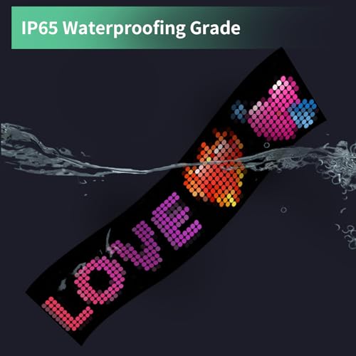 Programmable LED Sign 27''x5'',Holiday Electronic Sign, APP Control, Text Pattern Animation Customizable, High Bright, Bluetooth 5, IP65 Waterproof, Business, Advertising,Holiday digital,Festival LED