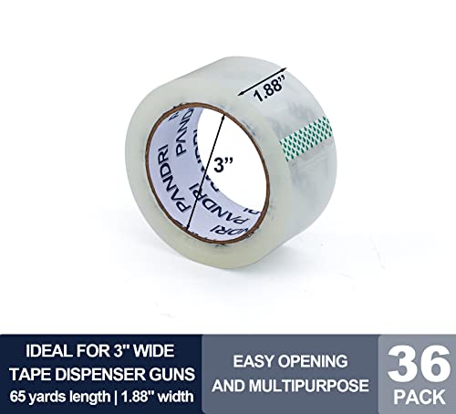 PANDRI 36 Rolls Heavy Duty Packing Tape 1.88" x 65yd Clear Shipping & Sealing