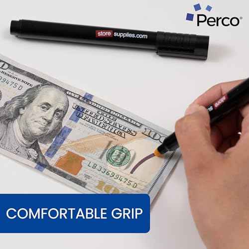 Perco Counterfeit Money Detector Pen (2 Pack) - Easy to Use and Reliable Universal Currency Fake Bill Checker for Personal & Commercial Use - Ensures Authenticity & Prevents Fraud