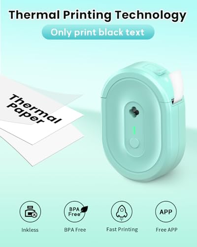 N12 Bluetooth Mini Label Maker Machine - Green, Portable Thermal Printer