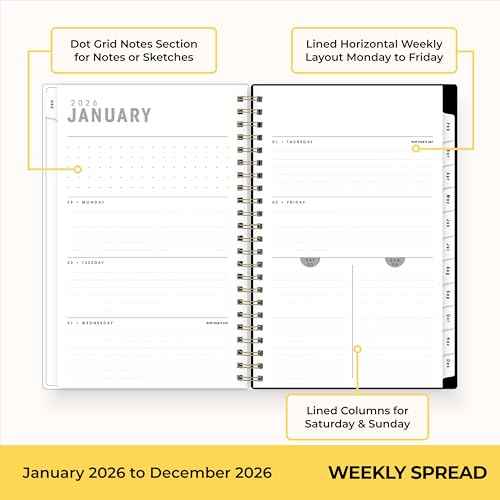 Blue Sky Artisans & Makers Sara Harding 2026 Weekly and Monthly Planner, January 2026 - December 2026, 5" x 8", Flexible Cover, Durable Wire Binding, Laminated Tabs, Pocket, Stickers, Butterflies