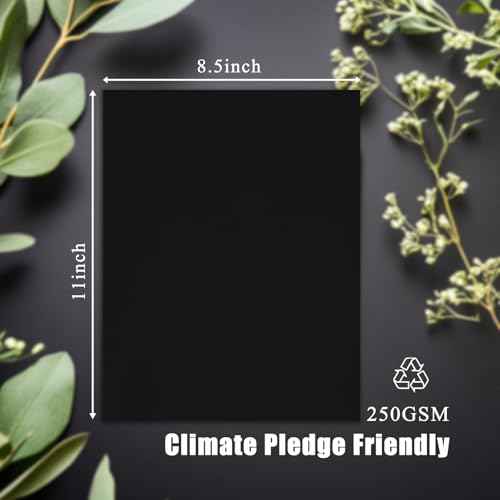 30 Sheets Black Cardstock, Card Stock 8.5 x 11, 92lb/250gsm Black Paper, Heavy Cardstock Paper for Invitations, Scrapbooking, Art, Crafts, DIY Projects and Drawing (30)