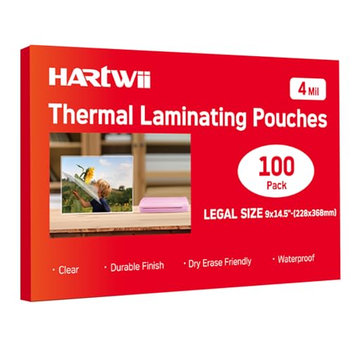 100Pack Legal Size Laminating Sheets 4 Mil Thermal Laminate Pouches for Extra Protection Clear Laminator Sheet, 9x14.5inches