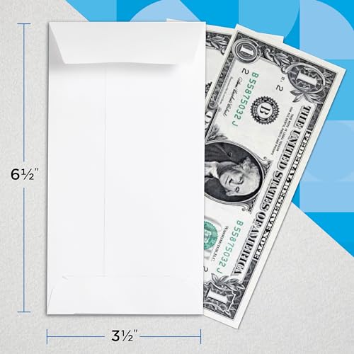 Guardian White Paper Coin Envelopes - Pack of 500, 3.5 x 6.5 Inches, Made in USA