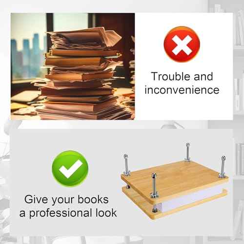 Book Press, Wooden Bamboo Flower Press Machine, Portable Book Binding Kits for Handmade Bookbinding, Manual Paper Press (11.6 x 7.9 Inch - 2 Floor)