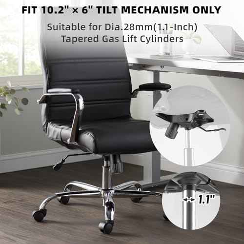 500Lbs Office Chair Replacement Parts, w/ 6'' x 10.2" Mounting Holes Chair Base Heavy Duty Plate Swivel Tilt Control Seat Mechanism for Executive and Gaming Chairs