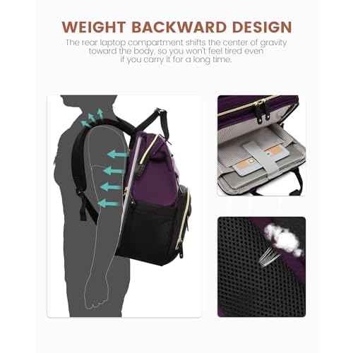 LOVEVOOK Laptop Backpack for Women, 15.6'' Waterproof Nurse Bag Teacher Work Backpack Purse for Women, Travel Computer Backpack for College Office Business Ladies