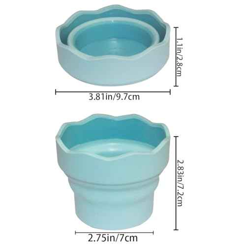 3 PCS Collapsible Paint Brush Washer Mini Foldable Silicone Watercolor Acrylic Oil Painting Silicone Washing Bucket Brush Holder Organizer Painting Water Cup for Watercolor Oil Painting