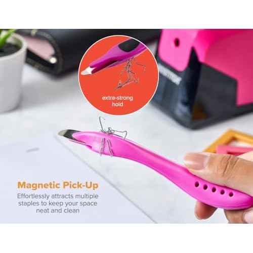 Bostitch Professional Magnetic Easy Staple Remover Tool - 3 Pack Neon Colored Staple Puller Stick for Office Home & School.