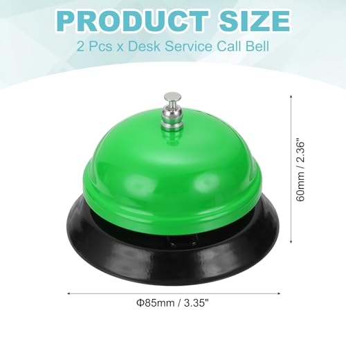uxcell Green 2-Piece Metal Desk Service Call Bell 3.35 inch