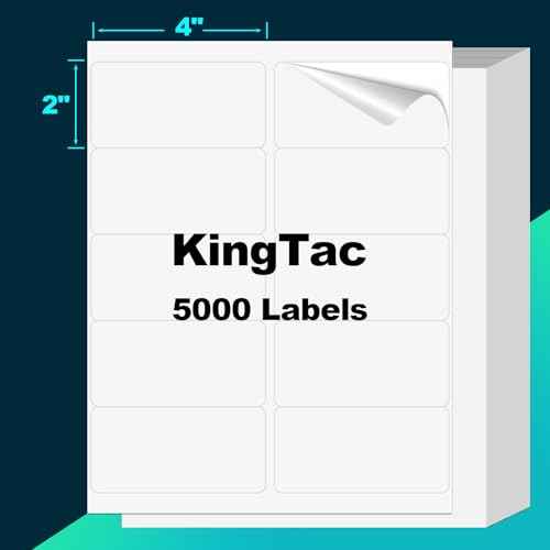 (10 Up 5,000 Pcs) 2"x4" Shipping Address Labels for Laser & Inkjet Printers,500 Sheets Permanent Adhesive 10 per Page Shipping Labels, 1/10 Page Stickers, 10 Labels per Sheet