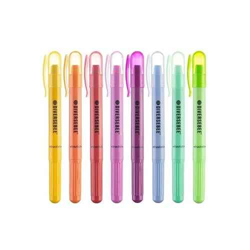 DIVERSEBEE Bible Highlighters and Pens No Bleed, 8 Pack Assorted Colors Gel Highlighters Set, Cute Bible Markers Study Journaling School Supplies and Accessories (Sorbet)