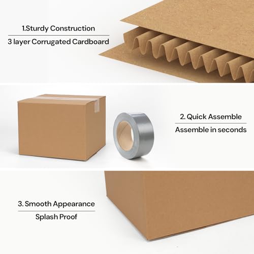 Rempry Brown 25 Pack 8x8x6 Shipping Boxes - Small Corrugated Cardboard for Mailing & Packaging