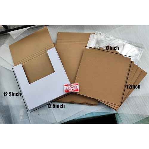 Vinyl Record White LP Shipping Boxes Set 12.5" x 12.5" x 1" Record Mailers Corrugated Cardboard Boxes Album Paper Box (15)