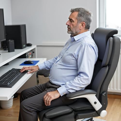Zonelucky Black Heavy-Duty Big & Tall Office Chair, 600 lb Rated Ergonomic Desk Chair