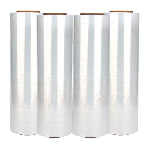 Elegant Supply 4 Roll 18" x 1500 feet Stretch Film-Wrap 80 Gauge Industrial Strength Stretch 20 Microns Durable for Moving Packing Packaging Heavy Duty Warehouse Shrink Film (Clear)