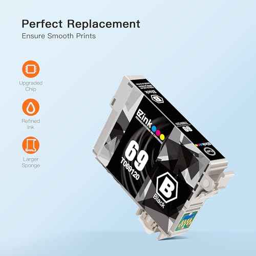 E-Z Ink Remanufactured Ink Cartridge Replacement for Epson 69 T069 to use with Stylus CX5000 CX6000 CX7000F CX8400 CX9400 NX215 NX305 NX400 NX415 NX510 NX515 Workforce 1100 30 310 615 (10 Pack)