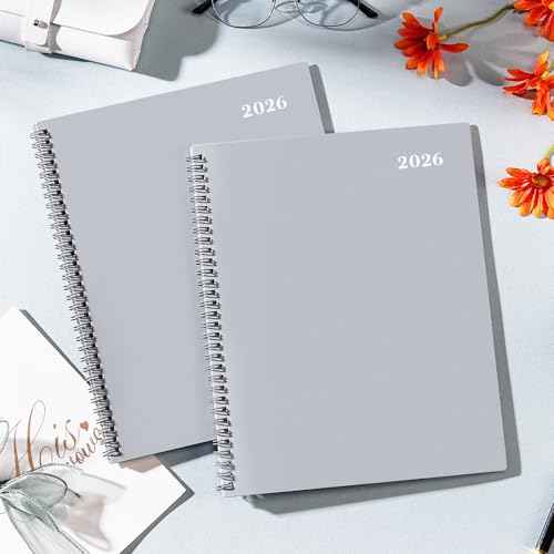 2026 Monthly Planner - 2026 Planner, JAN. 2026 - Dec. 2026, 8.5" x 11" Monthly Planner/Calendar, 12-Month Planner with Tabs & Pocket & Label, Contacts and Passwords, Thick Paper, Twin-Wire Binding - Grey