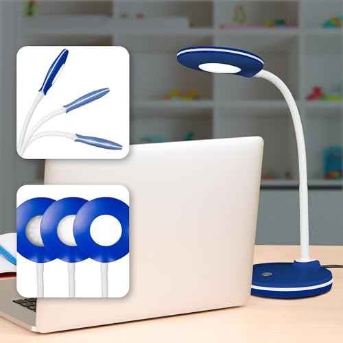 OttLite Study LED Desk Lamp ? Touch Activated Controls, 3 Brightness Settings, ClearSun LED, Adjustable Neck, Modern Design for Work, Office, or Learning