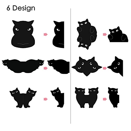 yasest Magnetic Bookmarks Set A - 6 Cute Cat Page Markers for Reading, Teachers & Students