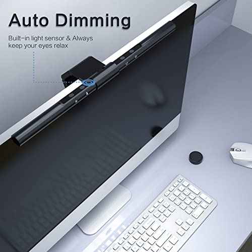 Monitor Light Bar with Remote Control, Light Bar with Auto-Dimming,No Screen Glare Monitor Desk Lamp for Work and Office