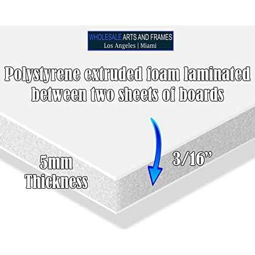 3/16" White Foam Core Boards 30x40-10 Pack. Many Sizes Available. Acid Free Craft Poster Board for Signs, Buffered Presentations, School, Office and Art Projects
