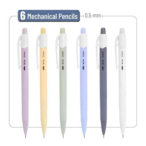 Mr. Pen- 0.5mm Mechanical Pencil Set, 6 Pack, Macaron Pastel, Cute Mechanical Pencils 0.5mm, Lead Pencils 0.5, Christmas Gift