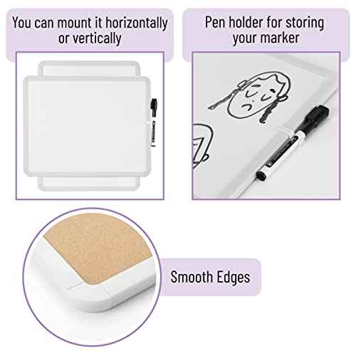 Mr. Pen- Dry Erase Board, 14¡± x 11¡± with a Black Dry Erase Marker, Small Mini White Board for Students, White Frame, Includes Double Sided Tapes