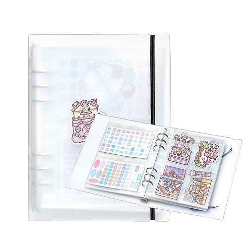 1pcs A5 Sticker storage Album,sticker organization Collecting Book Binder sleeves for planner stickers organizers collector recipe cards (3 different sized pockets)