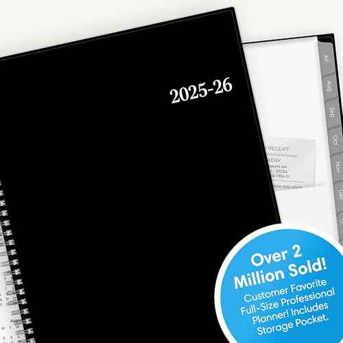 Blue Sky 2025-2026 Weekly and Monthly Academic Year Planner Calendar, July - June, 8.5" x 11", Flexible Cover, Wirebound, Laminated Tabs, Storage Pocket, Enterprise (Enterprise 2025-2026, 8.5" x 11")