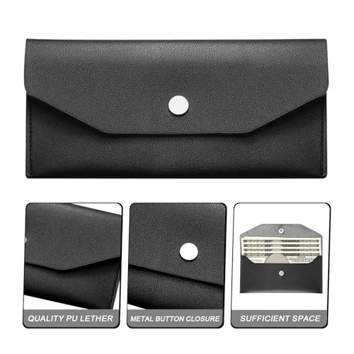 Nolcha Reusable Pu Leather Cash Envelope Wallet Black Men Women