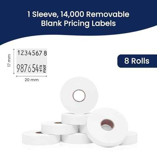 Perco Removable Adhesives White Labels for Monarch 1136 Price Gun - 1 Sleeve (14,000 Labels)