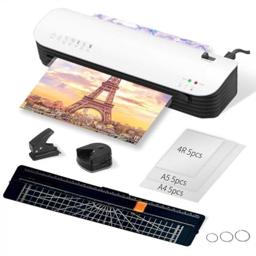 9 Inch Laminator Machine for Documents and Photos, 6 in1 A4 Thermal Laminator Machine with Never Jam Technology, 15 Laminating Sheets, Use for Home Office School