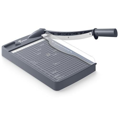 Firbon 12 Inch Heavy Duty Guillotine Paper Cutter, Gray, Office & Studio Trimmer