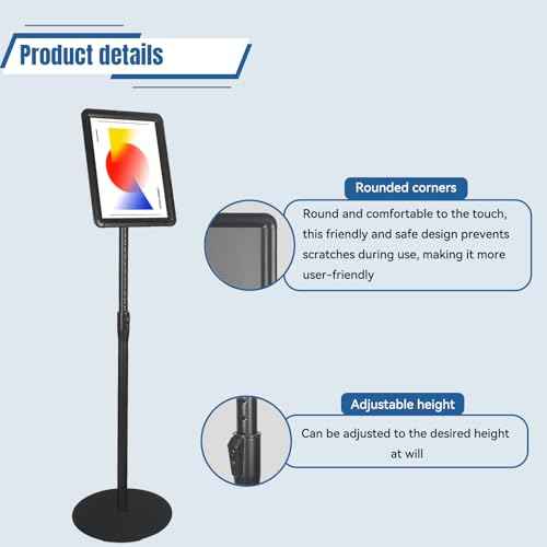 2PACK Sign Stand Holder 8.5¡¿11-Inch Adjustable Floor Standing Poster Stand with Heavy Duty Base for School Church Business Show,Black