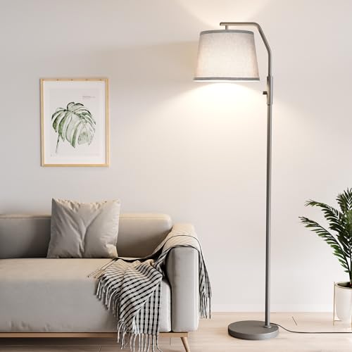 SUNMORY Floor Lamps for Living Room, 12W Bulb Included, Tall Lamp for Bedroom with Adjustable Head, Modern Standing Lamp, 0-100% Dimmable Arc Floor Lamp for Dining Room Office Nursery, Galaxy Gray