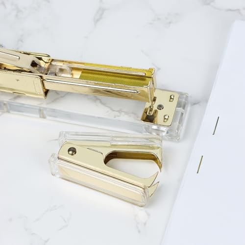 NatSumeBasics Clear Gold Staple Remover – 60mm, 1 Pack, Yellow Gold Tone