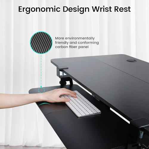 NearHub Large Keyboard Tray Under Desk Slide Out with Extra Sturdy C Clamp Mount System,26'' (30'' including Clamps) x11 Slide-Out Keyboard Drawer Under Desk for Typing,Keyboard Mouse Tray,Black