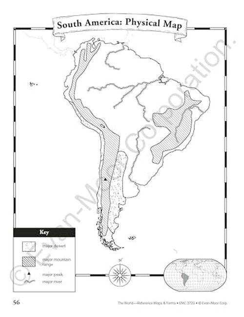 Evan-Moor Educational Publishers The World: Reference Maps & Forms Book (World & U.S. Maps)